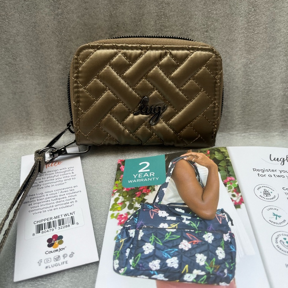 Lug Chipper Wristlet - Metallic Walnut NWT